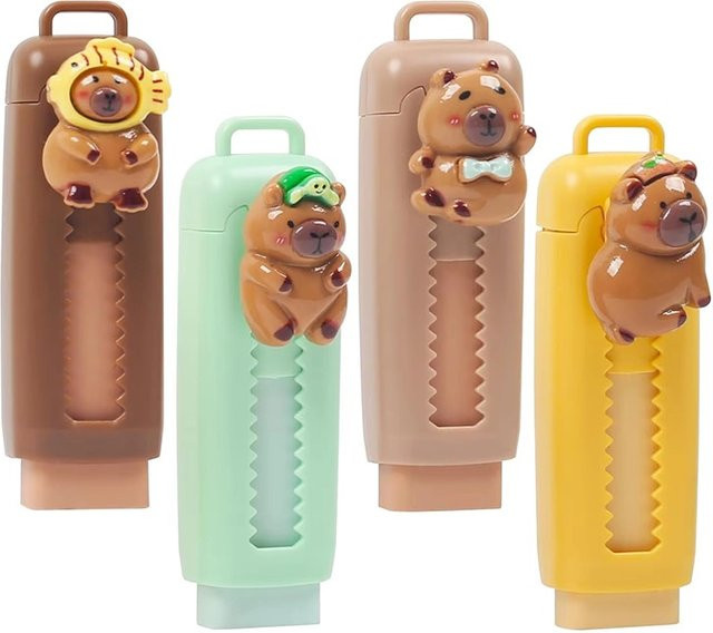 Einziehbarer Capybara-Radiergummi aus Kunststoff für Kinder und Bürobedarf - Bild 1