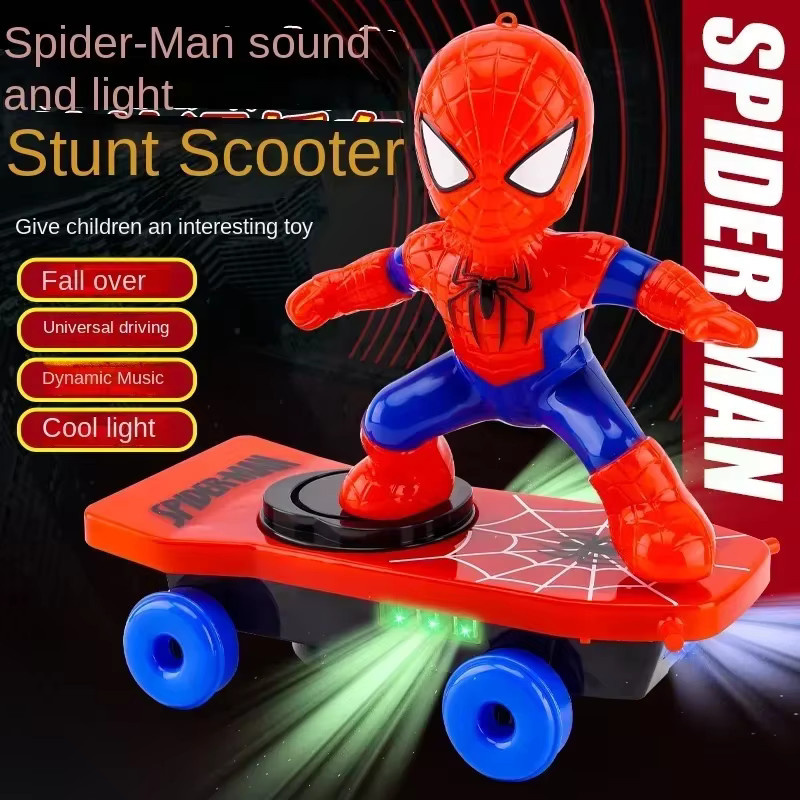 Hot Toys Marvel Spiderman Automatische Flip Rotation Skateboard, Stunt Roller, mit Sound - Bild 3