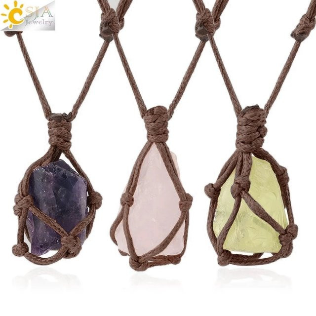 CSJA Halskette, Amethyst, Rosenquarz, Damen - Bild 1