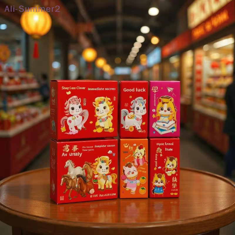 MX 6 Stück Rote Umschläge für das chinesische Neujahr 2026 Jahr des Pferdes, Rote Glücksgeldbeutel für Kinder - Bild 1