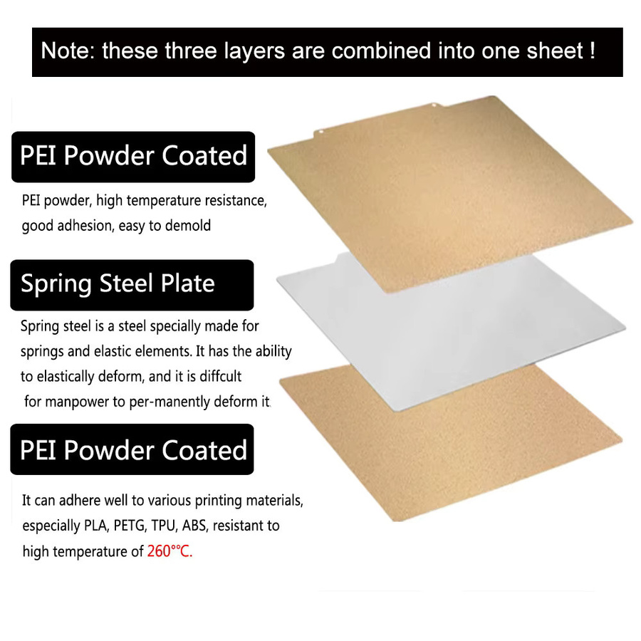CUBMAG Magnetische PEI-Druckplatte Gold, B/B: 23,5 x 23,5 cm für Creality Ender 3, Elegoo Neptune 4 Pro und Flashforge Adventurer 5 - Bild 3