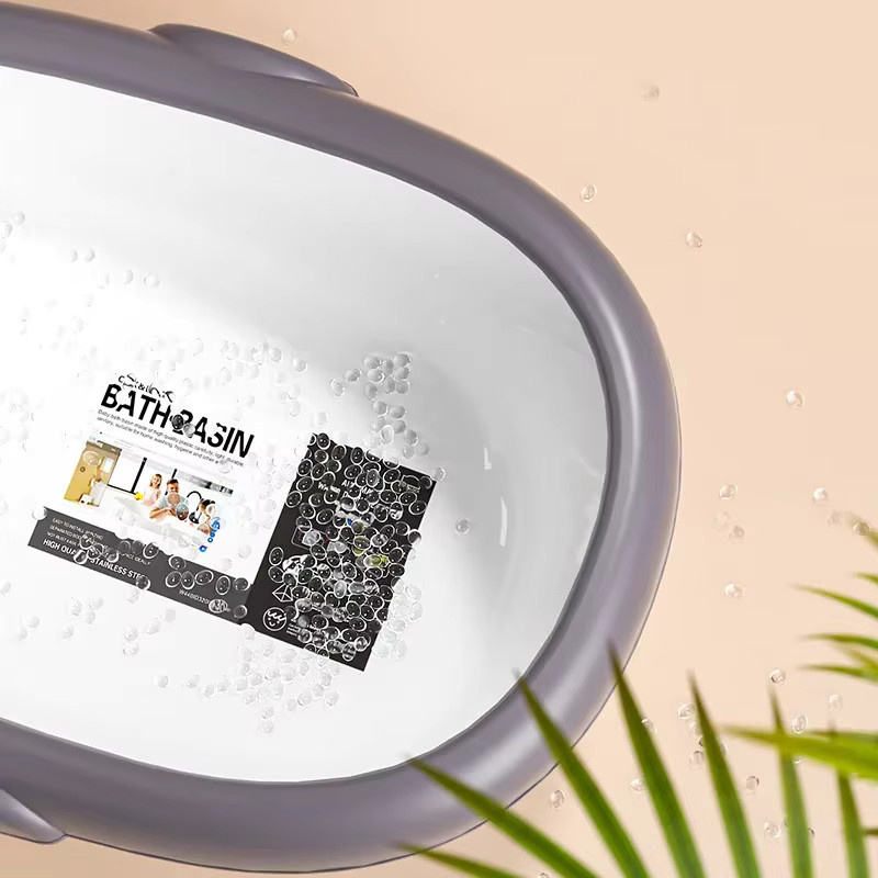 Ergonomische Baby-Duschwanne aus Kunststoff in Grau und Transparent für Kleinkinder - Bild 2