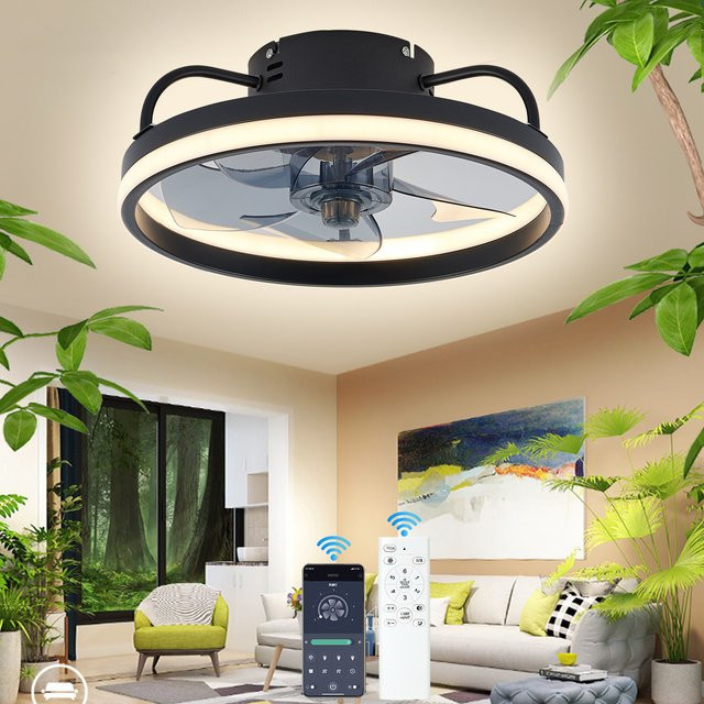 Avehrit Intelligente LED-Deckenventilatorleuchte in Weiß mit 55W, 4400LM, Fernbedienung und App-Steuerung, dimmbar mit 6 Geschwindigkeiten für Schlafzimmer und Wohnzimmer - Bild 1