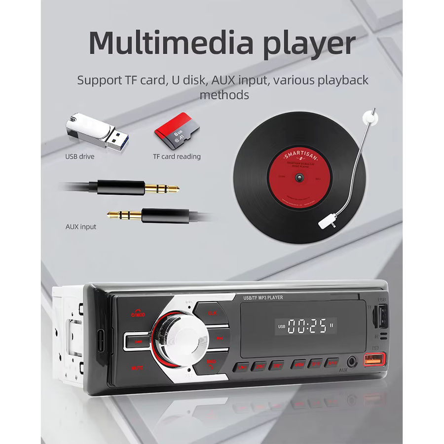 ESSGOO Autoradio 1DIN Universal mit Bluetooth, Freisprechfunktion, MP3-Player, USB und Aux-In in Schwarz mit 7 Farben - Bild 6