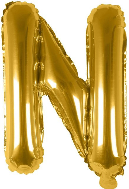Rico Design Folienballon Buchstabe N in Gold, Höhe: 36 cm - Bild 1