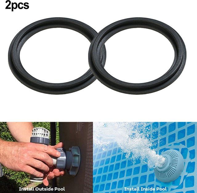 2er-Set Intex Ersatz-Gummidichtungen Schwarz für Schwimmbad-Wartung (Modell 10745) - Bild 1