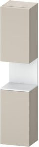 Duravit Hochschrank Qatego in Beige mit 2 Glastüren, LED-Beleuchtung und internen Regalen, B/T/H: 40 x 36 x 176 cm - Bild 1