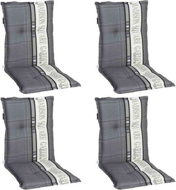 Madison Sesselauflage rechteckig aus Baumwolle und Polyester, grau, B: 105 cm, H: 8 cm, T: 50 cm - Bild 1