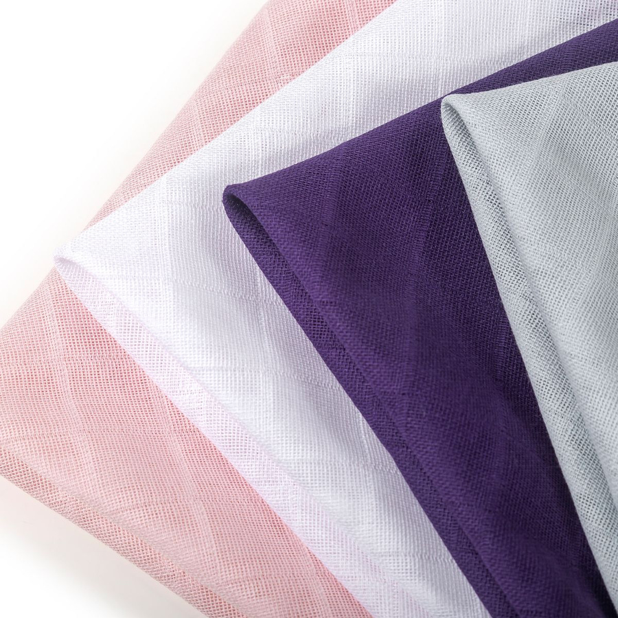 Makian Mulltuch Spucktuch Pflegetuch 4er Pack aus Baumwolle in Lila und Puder, B/B/B: 30 x 30 cm - Bild 5