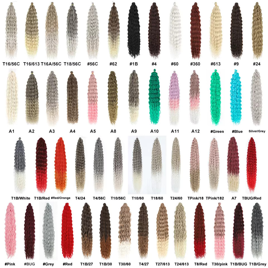 Felek Haar Extensions, 3 Teile, Synthetisch, Wasserwelle, Ombre Grau Lila - Bild 4