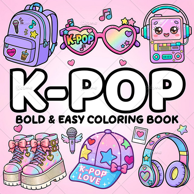 K-Pop Vibes Malbuch für Erwachsene und Jugendliche, Malbuch - Bild 1