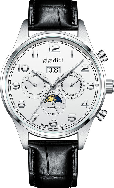Sea-Gull Armbanduhr Automatik, Mondphase, Edelstahl, Silber, Herren - Bild 1