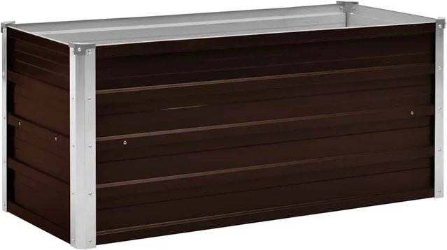 DELUKE Hochbeet OSKAR aus verzinktem Stahl in Braun, B/T/H: 100 x 40 x 45 cm - Bild 1