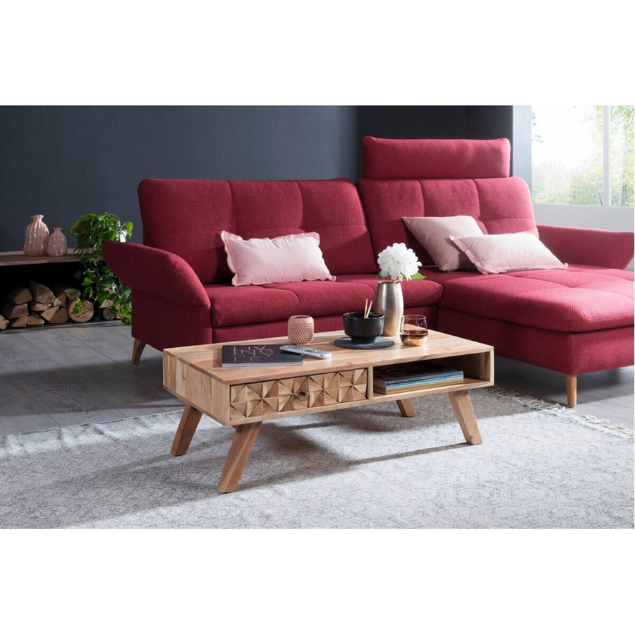 Wohnling Couchtisch aus lackiertem Stahl in Braun mit vier Beinen, B/H/T: 95 x 35 x 50 cm - Bild 2