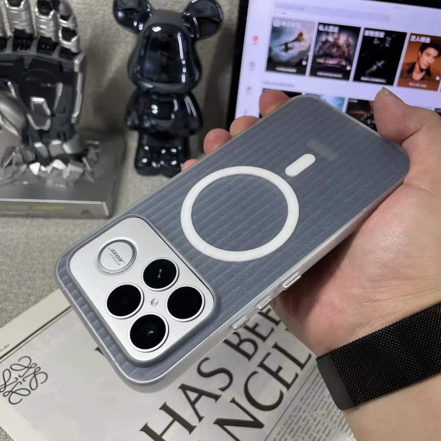 Magnetische Schutzhülle mit 3D Wellpappe Textur für Xiaomi Poco F8 Ultra Pro und Redmi K90 ProMax, Transparent und Weiß - Bild 2