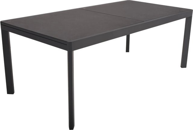 DELUKE Gartentisch EDUARD Ausziehtisch aus Aluminium und Glas in Keramik-Optik, Farbe Anthrazit, B/T/H: 300 x 100 x 75 cm - Bild 1