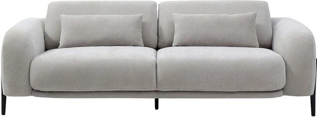 Vente-unique Sofa Aravio Hellgrau ohne Schlafmöglichkeit mit Stoffbezug und Metallrahmen Breite: 210 cm - Bild 1