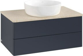 Villeroy & Boch Waschtischunterschrank Antao ohne Frontstruktur, Farbe Mattblau, B/T/H: 80 x 36 x 50 cm - Bild 1