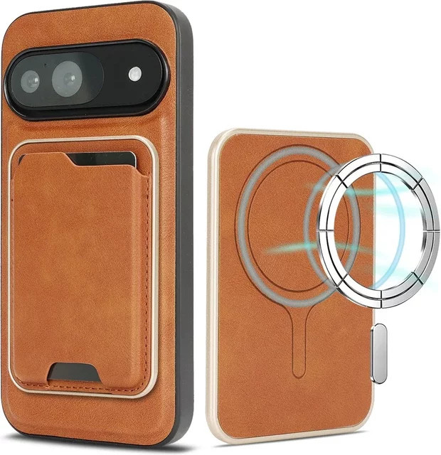 2in1 Business Leder Schutzhülle mit Magnetischem Lademodus und Kartenhalter für Google Pixel 10, 9, 8, Pro und XL in Blau - Bild 1