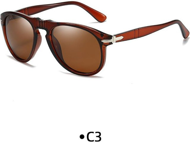 Kottdo Sonnenbrille, Unisex, Vollrand, Panto, Kunststoff, braun, polarisiert - Bild 1