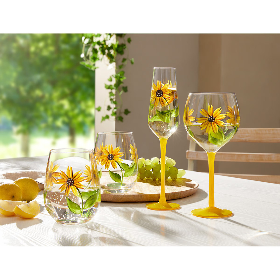 Genialo Weinglas Sonnenblume, transparent/gelb, 500 ml - Bild 2