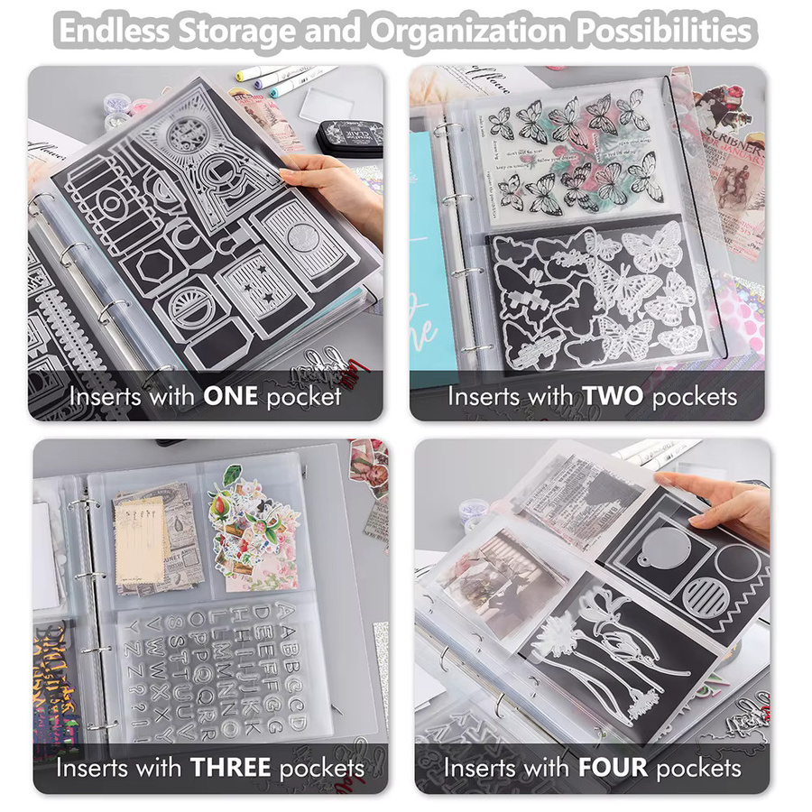 Transparente A4 Mehrzweck-Aufbewahrungstaschen aus Kunststoff für Scrapbooking und Dokumente - Bild 2