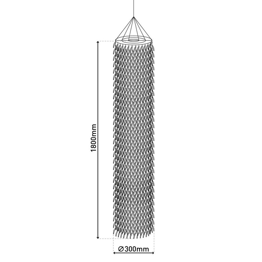 Näve Pendelleuchte Kokos in Beige aus Holz mit 3 E27 Fassungen, Durchmesser: 30 cm, Höhe: 180 cm - Bild 2
