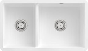 Villeroy & Boch Unterbauspüle Subway 80U aus Keramik in Weiß mit Ablagegarnitur und Exzenter - Bild 1