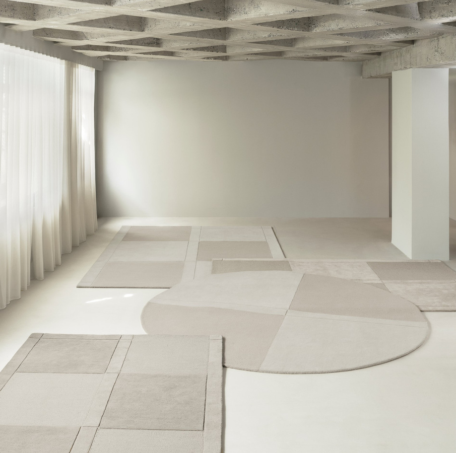 Normann Copenhagen Level Teppich aus Wolle in Beige mit High-Low-Effekt und skandinavischem Design - Bild 1