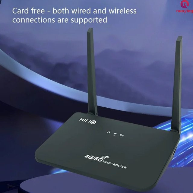 NUOYING Mini 4G WLAN-Router Schwarz mit SIM-Kartensteckplatz und Dual WAN/LAN-Anschluss für Heimbreitbandnutzung - Bild 1