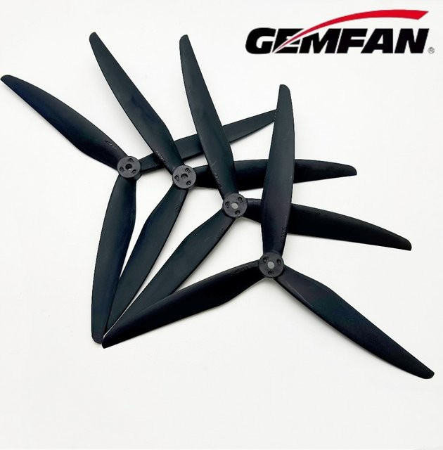 Gemfan 2 Paar 1050 Glasfaser-Nylon-Propeller 3-Blatt CW CCW Schwarz für 10 Zoll Multirotor FPV Cinelifter - Bild 1