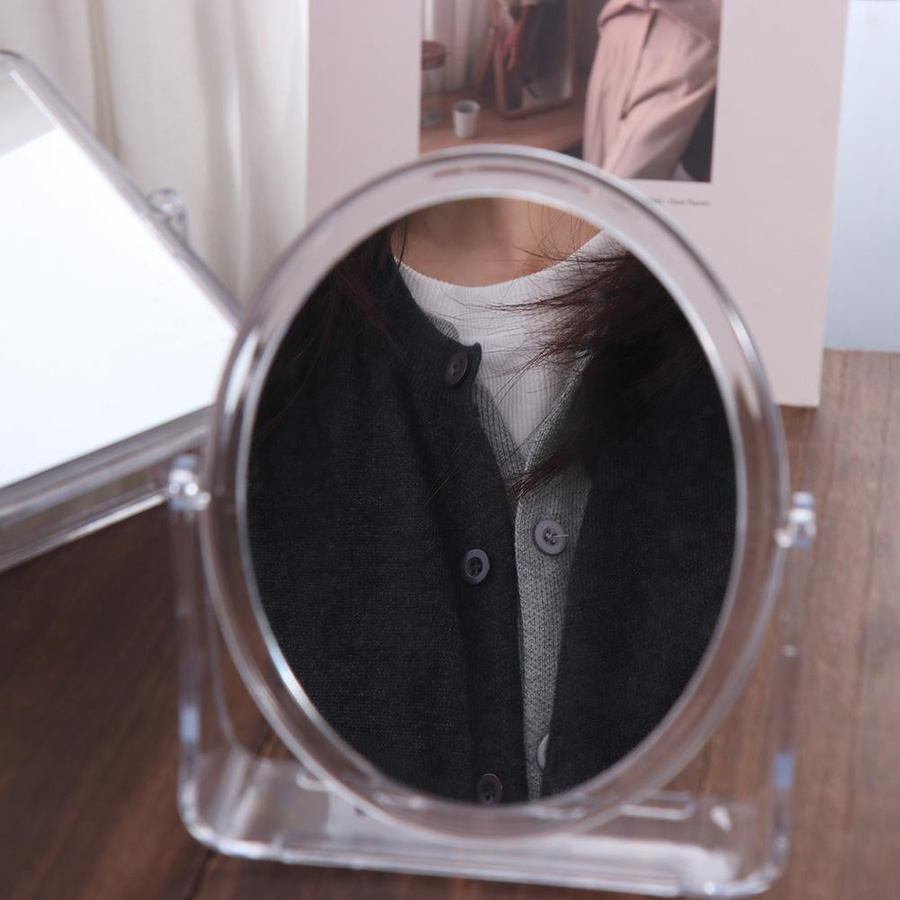 Tianlei Schminkspiegel, Ellipse, 5-fach Vergrößerung, transparent, Unisex - Bild 2