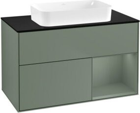 V&B Waschtischunterschrank Finion mit Wandbeleuchtung, Breite: 100 cm, Farbe: Lackiert - Bild 1
