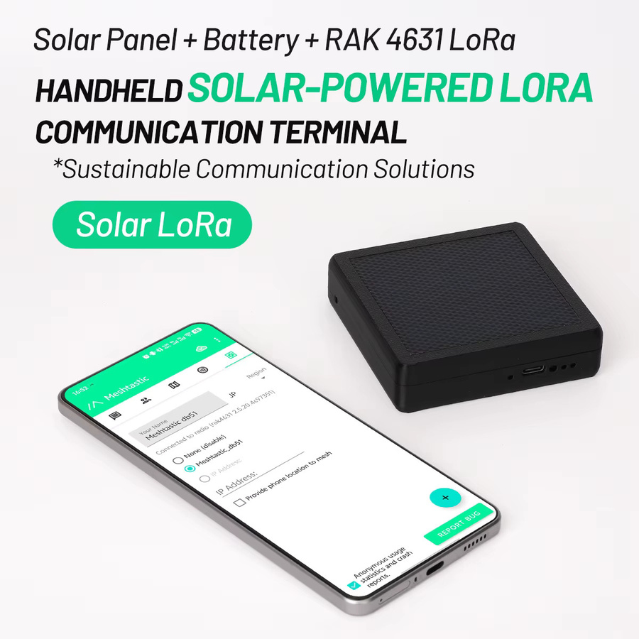 RAK ST1 Solar Node Repeater RAK4631 LoRa Mesh Entwicklungsboard mit 3000mAh Akku, Schwarz - Bild 3