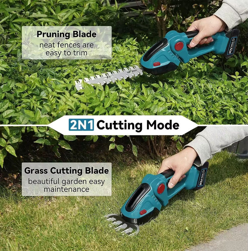 ONEKFYFD 2in1 Elektrische Heckenschere Akku Gartenwerkzeug für Makita 18V Batterie zum Jäten und Beschneiden von Sträuchern - Bild 2