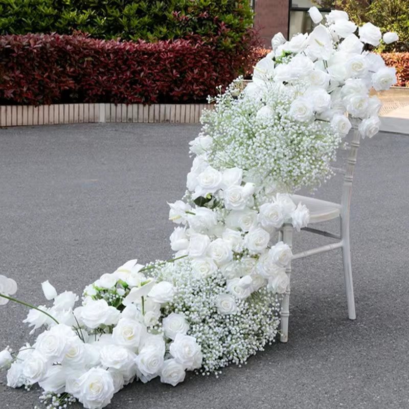 Uflower Luxus Künstliche Blumen Reihe in Weiß für Tischdekoration und Hochzeitsdekoration, Höhe: 200 cm - Bild 2