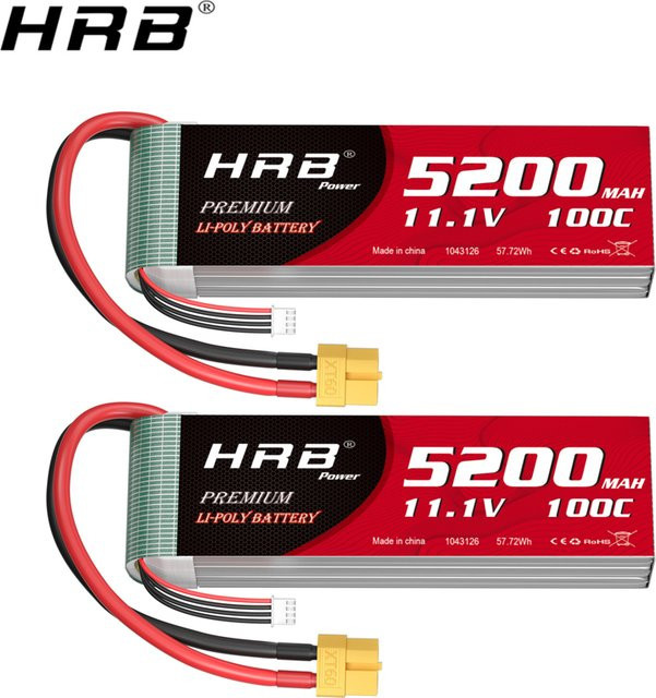 HRB LiPo-Akku 5200mAh mit XT60 oder XT90 Anschluss für RC Quadcopter, Hubschrauber, Boot, Auto und Flugzeug - Bild 1