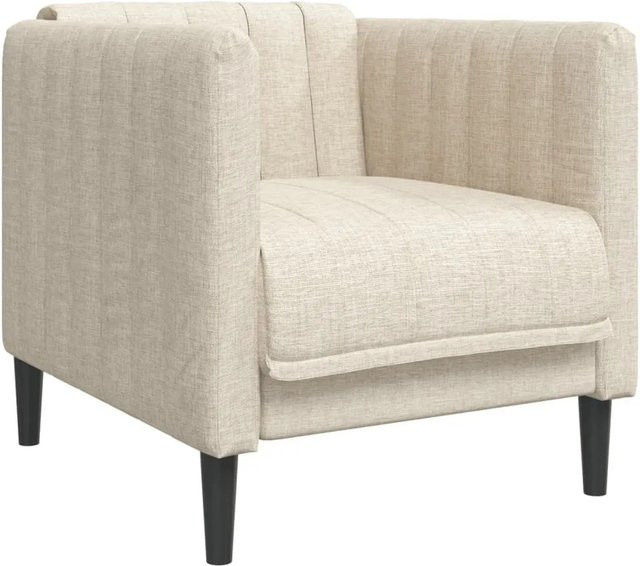 vidaXL Sessel aus Leinen in Creme/Beige mit Armlehnen und modernem Design, B/T/H: 74,5 x 76,5 x 69,0 cm - Bild 1