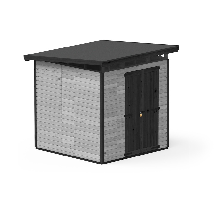 UPYARD Holz-Gartenhaus Strongbox XL Grau mit Pultdach, lasiert, B/T/H: 190 x 76 x 230 cm - Bild 2