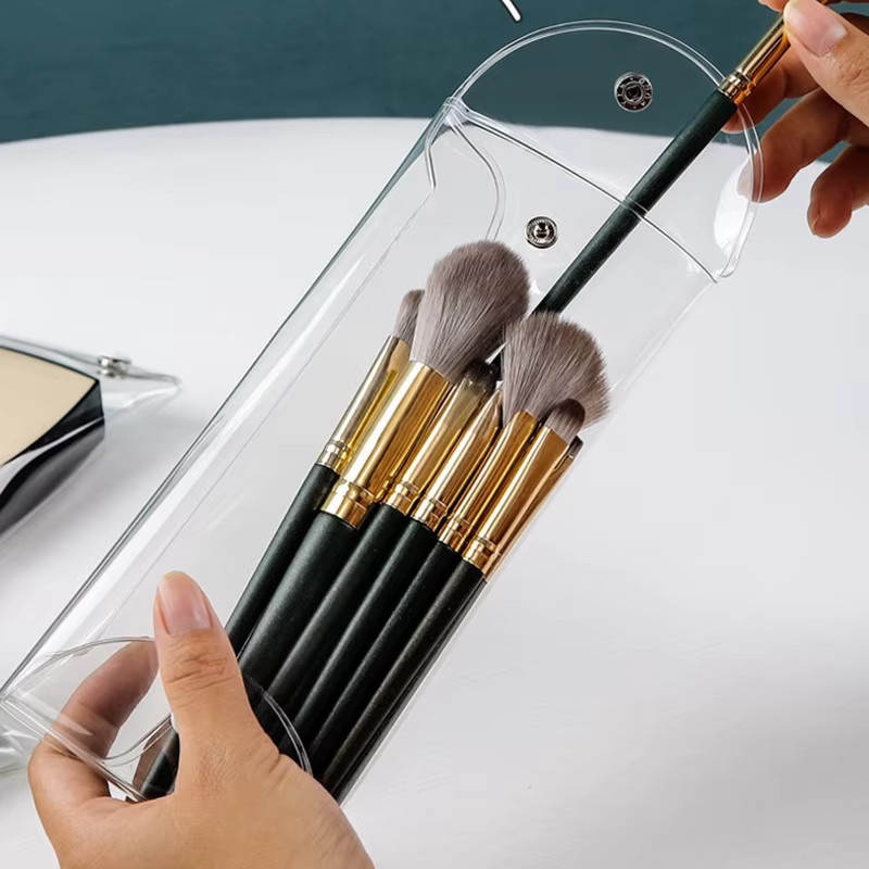 Tragbare transparente Kosmetiktasche aus wasserdichtem PVC als Organizer für Make-up, Pinsel und Schreibwaren - Bild 3