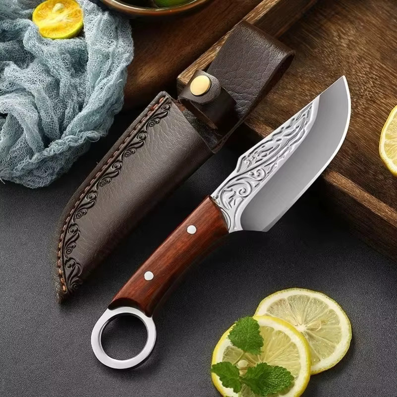 GuanQi Allzweckmesser mit Holzgriff in Braun zum Schneiden von Fleisch und Obst - Bild 5