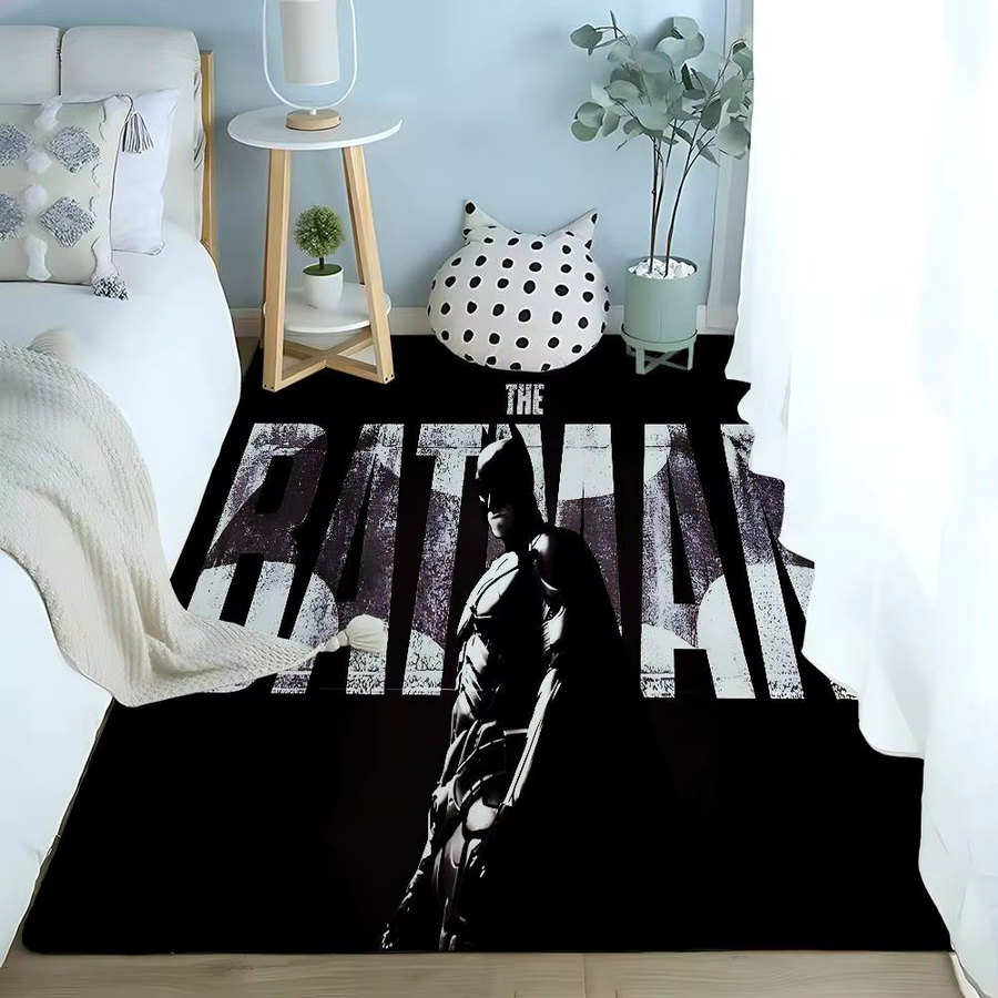 Mesuca Batman Klassischer Teppich in Schwarz, Rutschfeste Rechteckige Matte für Badezimmer oder Eingangsbereich, B/T: 60 x 40 cm - Bild 6