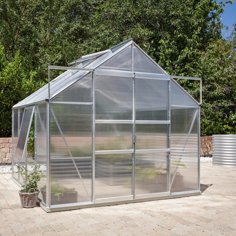 Vitavia Gewächshaus Meridian 2 6700 aus Aluminium in Silber mit 6,7 m² Fläche und 6 mm Polycarbonat-Verglasung - Bild 2