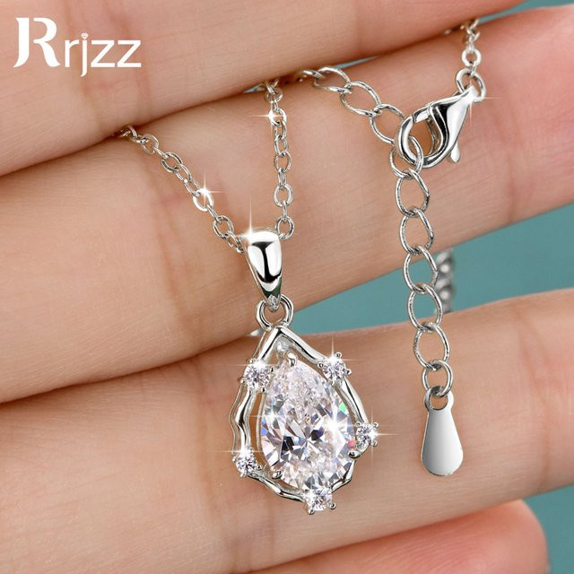 Rrjzz Anhänger Halskette, 14k vergoldetes Silber, Zirkonia, Damen - Bild 1