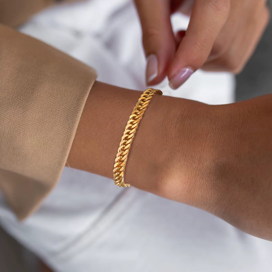 Myfresty Gliederkettenarmband, Edelstahl, Gold, Damen - Bild 3