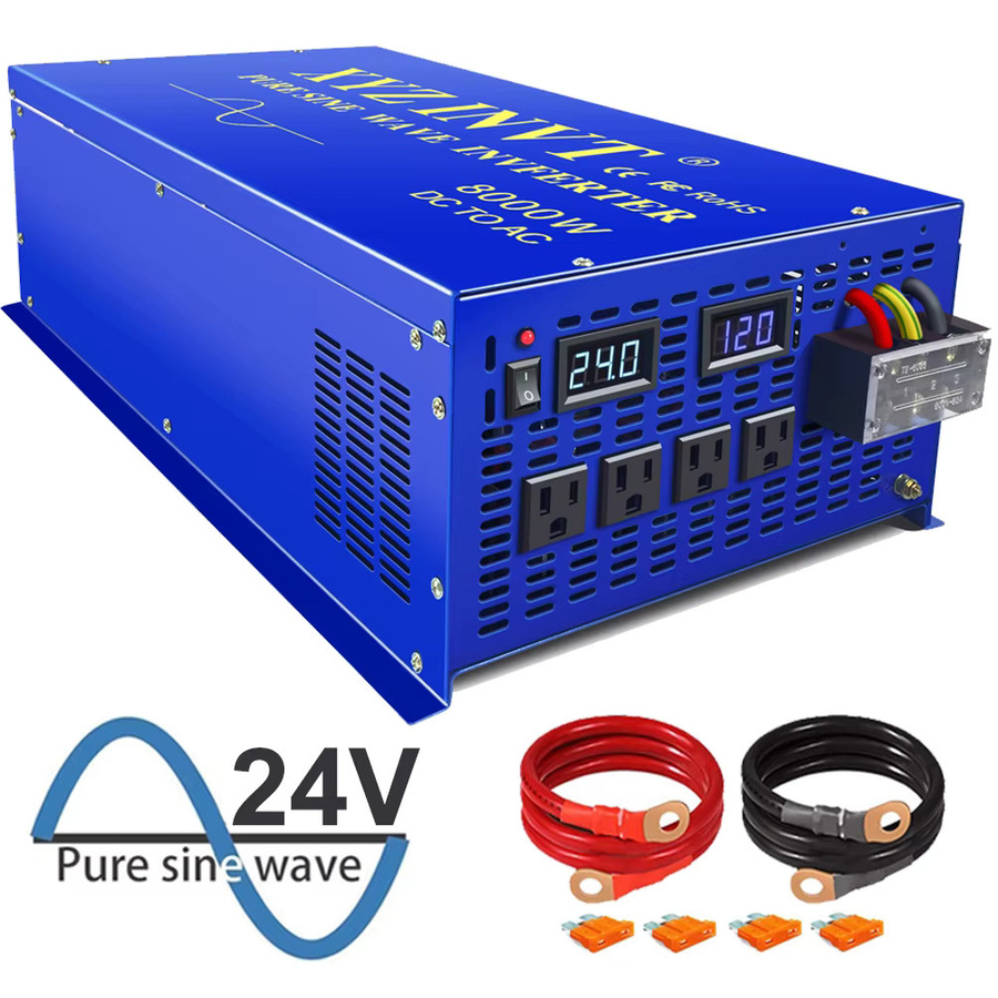 WZRELB Off Grid Sinus Wellen Inverter 8000 W 24 V auf 220 V Solar Spannungskonverter in Blau - Bild 2