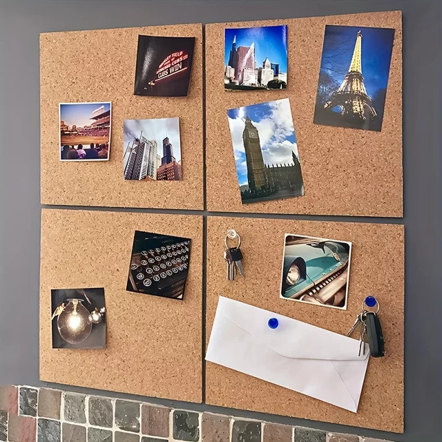 Selbstklebende Korktafel in Braun, quadratische rahmenlose Fotowand und Hinweistafel für dein Heim oder Büro, Breite: 30 cm, Höhe: 30 cm, Tiefe: 1 cm - Bild 1
