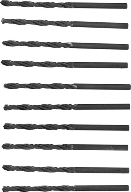 LUX-TOOLS HSS-R Spiralbohrer aus Edelstahl in Silber, Durchmesser: 3 mm, Länge: 61 mm, 10 Stück - Bild 1