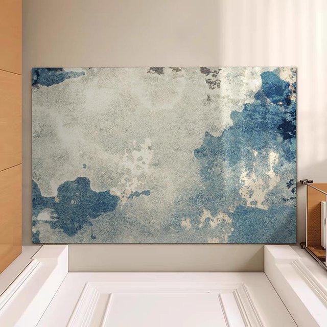 Rutschfeste Diatomeenerde Fußmatte Yiran Furniture in Blau mit abstraktem Retro-Design, B/T: 70 x 47 cm - Bild 1