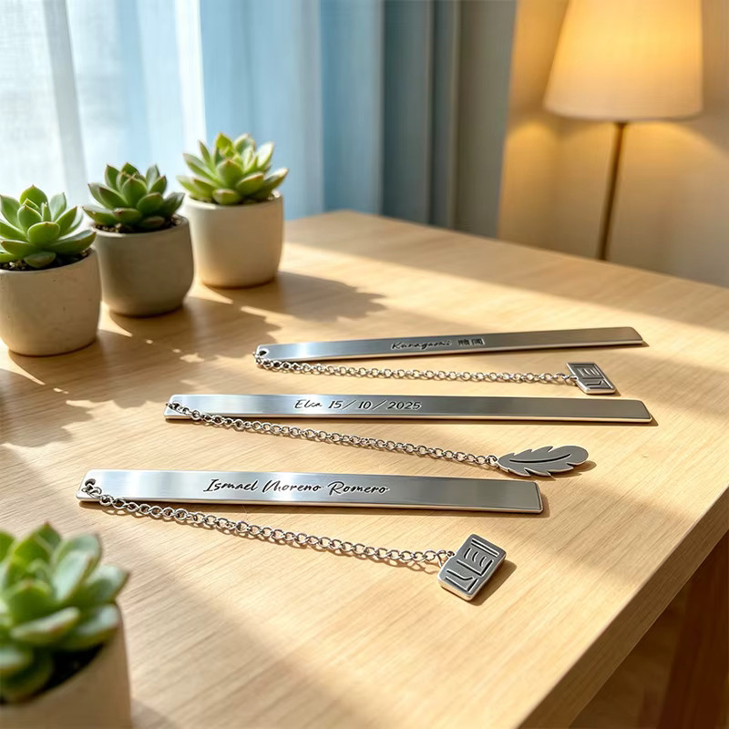 Lesezeichen mit Anhänger Edelstahl, Steel love, Unisex - Bild 3
